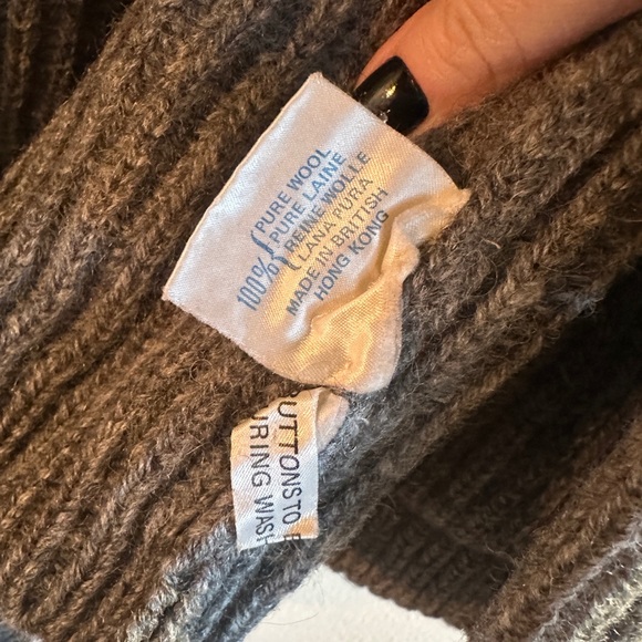 Gray Wool Men's Cardigan Sweater - Picture 3 of 5